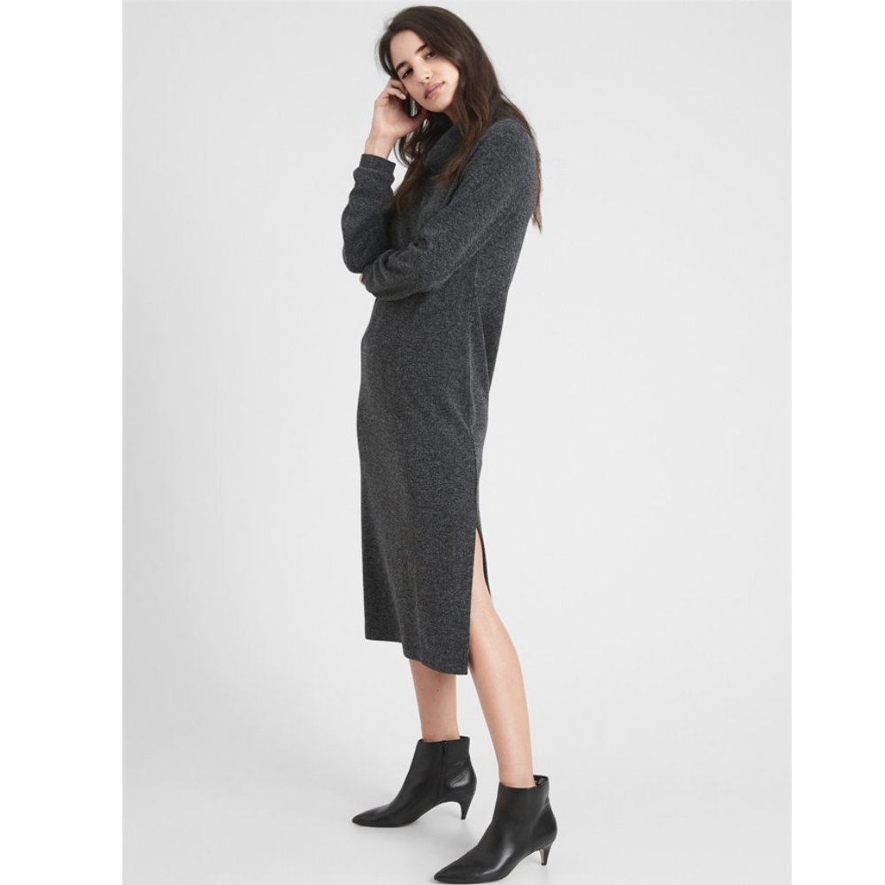 Banana Republic Petite Cozy Cowl-Neck Midi Dress